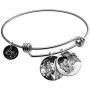 Qina C Love You to The Moon and Back Personalized Photo Engraving Bangle Dangle Charm Adjustable Wire Bracelet Inspirational Gift