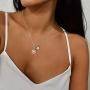 MONOZO Initial Sunflower Necklace for Women Girls, 14k Gold Plated Sunflower Necklace Pendant CZ Heart Letter Initial Necklace You are My Sunshine Gifts Sunflower Jewelry for Girls