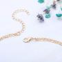 Jovono Boho Fashion Crescent Moon Pendants Necklaces Hammered Moon Necklace Jewelry for Women and Girls (Gold+Veins)