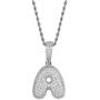 HECHUANG Silver Letter Chain Initial Pendant Necklace Women Men Iced Out Hip Hop Chain Necklace Jewlery