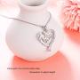 FLYOW 925 Sterling Silver Mummy Necklace I Love You Mom Heart Necklaces 18+2 Inches Adjustable Chain Mothers Day Jewelry