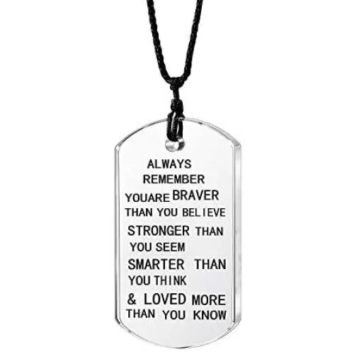 lauhonmin Always Remember You are Braver/Stronger/Smarter Than You Think Pendant Necklace Family Friend Gift Unisex lauhonmin Always Remember You are Braver/Stronger/Smarter Than You Think Pendant Necklace Family Friend Gift Unisex