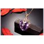 Elegant Heart Shaped Amethyst Pendant Necklace, AILUOR Luxury Fashion18K Rose Gold Love Heart Natural Purple Crystal Jewelry - Great Birthday Anniversary Mothers Day Wedding Gift