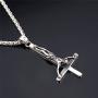 U7 Inverted Cross Necklace Vintage Enamel Black Satanic Jewelry Stainless Steel Skull Pendant for Men Women -Gift Packed