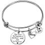 Mother and Son Jewelry Gifts from Son Bangles Mom I Love You Silver Charm Bracelets for Mother - The Love Between a Mother and Son is Forever