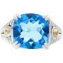 Effy 925 Sterling Silver & 18K Yellow Gold Blue Topaz Statement Ring, 7.6 TCW