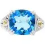 Effy 925 Sterling Silver & 18K Yellow Gold Blue Topaz Statement Ring, 7.6 TCW Effy 925 Sterling Silver & 18K Yellow Gold Blue Topaz Statement Ring, 7.6 TCW