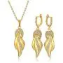 Top Plaza Womens Girls Gold Plated Cubic Zirconia Jewelry Set Fashion Elegant Rhinestone Tail Statement Necklace Earrings Set for Weddings, Brides, Formals, Prom Top Plaza Womens Girls Gold Plated Cubic Zirconia Jewelry Set Fashion Elegant Rhinestone Tail Statement Necklace Earrings Set for Weddings, Brides, Formals, Prom