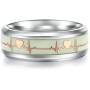hohrayway Fashion Dark Luminous ECG Ring Stainless Steel Ring Promise Heartbeat Ring Glowing Jewelry for Men Women