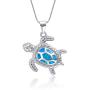 OneSight Blue Opal Sea Turtle Bracelet/Anklet/Necklace/Earring Sterling Silver Bracelets Jewelry for Women Gifts