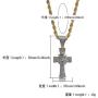 Moca Jewelry Hip Hop Iced Out Bling Lion with Crown Cross Pendant 18K Gold Plated Chain Necklace for Men Women