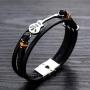 Mishow Mens Womens Leather Bracelet Guitar Handmade Braided Multi-Layer Wrap Bracelet, 8.26 inches