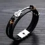 Mishow Mens Womens Leather Bracelet Guitar Handmade Braided Multi-Layer Wrap Bracelet, 8.26 inches