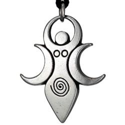 Pewter Artemis The Moon Goddess Pendant Necklace