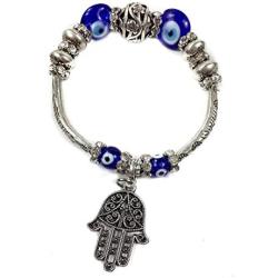 Nazareth Store Blue Beads Evil Eye Bracelet Hamsa Hand of Fatima for Men Women Stretch Bracelets Lucky Charm