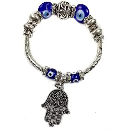 Nazareth Store Blue Beads Evil Eye Bracelet Hamsa Hand of Fatima for Men Women Stretch Bracelets Lucky Charm Nazareth Store Blue Beads Evil Eye Bracelet Hamsa Hand of Fatima for Men Women Stretch Bracelets Lucky Charm