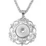 Souarts Silver Tone Color Floral Pendant Necklace Bracelet Fit 5.5mm DIY Snap Button, Snap Charms Snap Jewelry Necklace(Necklace) Souarts Silver Tone Color Floral Pendant Necklace Bracelet Fit 5.5mm DIY Snap Button, Snap Charms Snap Jewelry Necklace(Necklace)