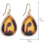 Jones New York Gold Teardrop Leopard Print Resin Acrylic Crystal Dangle Earrings