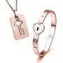 His & Hers Jewelry Matching Set, Couples Charm Key Necklace Lock Bracelet Set, Personalized Stainless Steel Jewelry Valentines Gift His & Hers Jewelry Matching Set, Couples Charm Key Necklace Lock Bracelet Set, Personalized Stainless Steel Jewelry Valentines Gift