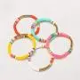 6Pcs Set Stack Rainbow Vinyl Disc Bead Surfer Stretch Bracelet Handmade Rainbow Polymer Elastic Rope Boho Beaded Bracelet Summer Beach Jewelry 6Pcs Set Stack Rainbow Vinyl Disc Bead Surfer Stretch Bracelet Handmade Rainbow Polymer Elastic Rope Boho Beaded Bracelet Summer Beach Jewelry