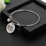 Augonfever Inspirational Gifts Expandable Wire Bangle Bracelet With Charms for Women Girls 2.5''