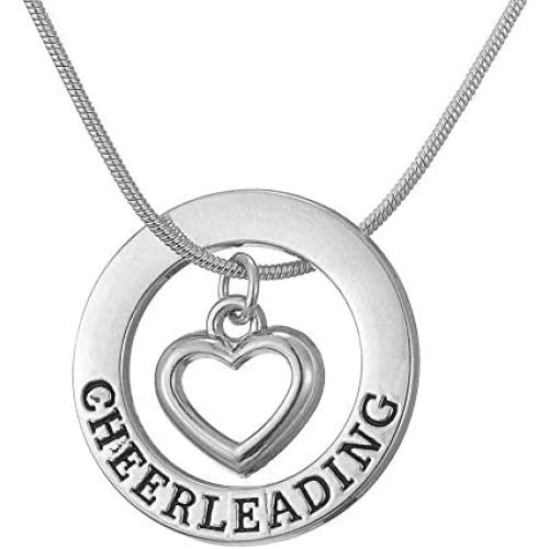 TEAMER Love Cheerleading Pendant Cheer Cheerleader Necklace Gifts Jewelry for Girls Teens Women