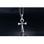 HUANIAN Stainless Steel Egyptian Ankh Cross Pendant Necklace,20 inch Free Chain