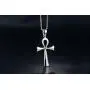 HUANIAN Stainless Steel Egyptian Ankh Cross Pendant Necklace,20 inch Free Chain