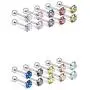 Jenxnjsjo Cartilage Earrings Stud Earrings Helix Conch Piercing Jewelry Cubic Zirconia Stud Earrings Screw Back Earrings for Women Cartilage Earring Stud Stud Earring Set Earrings With Screw Backs