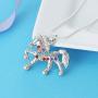 Nimteve Girls Necklaces Silver Tone Multicolored Crystals Horse Pendant Pony Mustang Charm Necklace for Little Girls 18 Inches