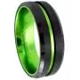 6/8mm Red/Green&Black Tungsten Carbide Ring Mens Two Tone Wedding Bands Groove Beveled Edge Brushed Engagement Couples Rings 6/8mm Red/Green&Black Tungsten Carbide Ring Mens Two Tone Wedding Bands Groove Beveled Edge Brushed Engagement Couples Rings