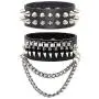 Xusamss 2PCS Punk Alloy Rivet Bracelet Bullet Wristband Chain Leather Cuff Bracelet,7 1/2 Wrist Xusamss 2PCS Punk Alloy Rivet Bracelet Bullet Wristband Chain Leather Cuff Bracelet,7 1/2 Wrist