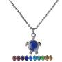2Pcs Temperature Color Changing Mood Rings and Mood Necklace Turtle Heart-shaped Cross Butterfly Star and Moon Retro Oval Pendant Necklace