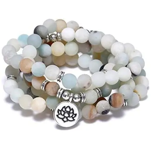 FUTTMI 8mm Natural Sodalite Stone Healing Gemstone 108 Mala Beads Wrap Bracelet Necklace for Yoga Charm Bracelet Jewelry for Women Men FUTTMI 8mm Natural Sodalite Stone Healing Gemstone 108 Mala Beads Wrap Bracelet Necklace for Yoga Charm Bracelet Jewelry for Women Men