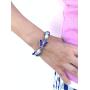 Butterfly Bracelet - Butterfly Jewelry Gift For Women Teen Girls With Rhinestone Beads - Butterfly Lovers Valentine Gift - Blue White Beaded Stretch Bracelet Bangle In Gift Pouch