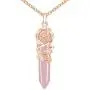 Bivei Vintage Reiki Healing Crystal Necklace Hexagonal Prism Quartz Point Stone Flower Wrapped Pendulum Pendant Jewelry Bivei Vintage Reiki Healing Crystal Necklace Hexagonal Prism Quartz Point Stone Flower Wrapped Pendulum Pendant Jewelry