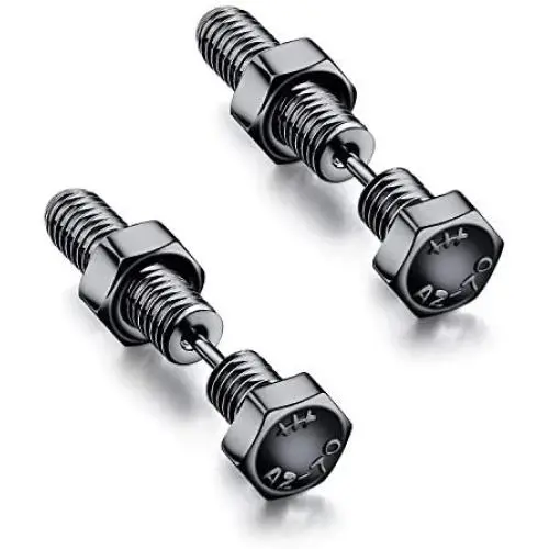 Feraco Screw Earrings for Women Men Stainless Steel Screw-on Stud Earring Backs Piercing Jewelry Feraco Screw Earrings for Women Men Stainless Steel Screw-on Stud Earring Backs Piercing Jewelry