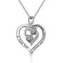 YFN Sterling Silver Infinity Love Heart Necklace Platinum Plated Round CZ Womans Jewelry 18'' Valentine Gifts for Her Girlfriends