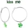 Lux Accessories Silver Tone Clover Charm Saint Patrick Inspired Loop Earrings