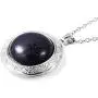 Shop LC Delivering Joy Locket Chain Pendant Necklace Women Jewelry for Gifts Stainless Steel Blue Goldstone Fashion Size 24''