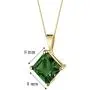 14 Karat Yellow Gold Princess Cut 2.25 Carats Created Emerald Pendant