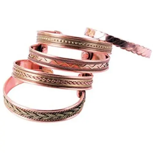 Crocon Exclusive Tibetan Copper Adjustable Magnetic Bangle Bracelets | Indian pattern | Spiritual | Meditation | Gorgeous Collection | Ideal Gift | Yoga Jewelry | Unisex