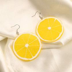 SEIRAA Lemon Drop Earrings Fruit Lover Gift Acrylic Earrings Summer Gift Lemon Jewelry Fashion Jewelry For Women Girls