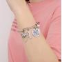 M MOOHAM Initial Charm Bracelet Elephant Llama Pineapple Horse Gifts for Women Girls, Engraved Quote Charm Bracelet Jewelry Gifts
