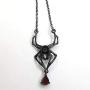 LOTIITEL Gothic Jewelry Black Skull Spider Pendant Gothic Spider Necklaces for Women Teen Girls