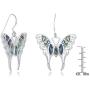 Sterling Silver Italian Large Abalone Butterfly Earrings