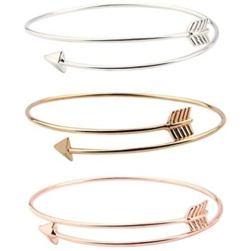 Skinny Bow and Arrow Bangle Adjustable Cuff Bracelet