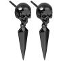 KAMONI Black Skull Dangle Earrings with Awl Sterling Silver Drop Earrings Jewelry Gift for Girls Women Men