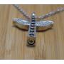 Heartfelt Angel Wings with Black Rhinestones Cremation Jewelry Necklace Urn Memorial Keepsake Pendant for Ashes with Funnel Fill Kit
