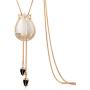 Vintage Style Long Necklace Rosegold Tone Multitier Necklace Pendant Jewelry for Women (Long - 32'')